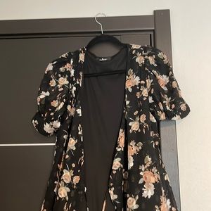 Wrap front dress multi colored floral.